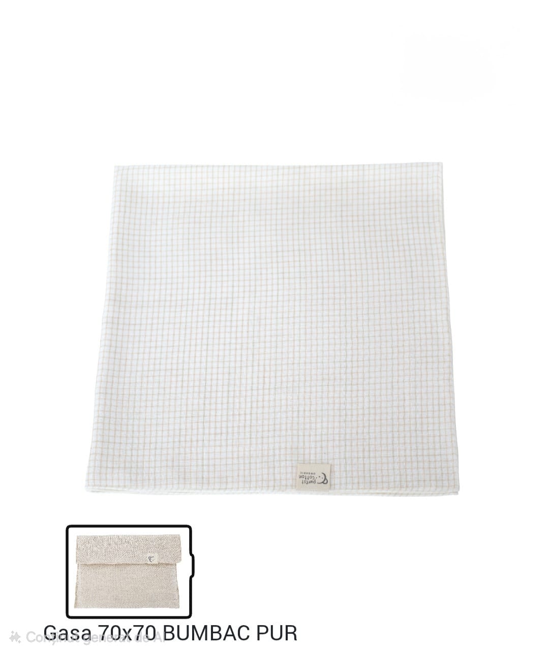 Muselină din bumbac pur – 70×70 cm