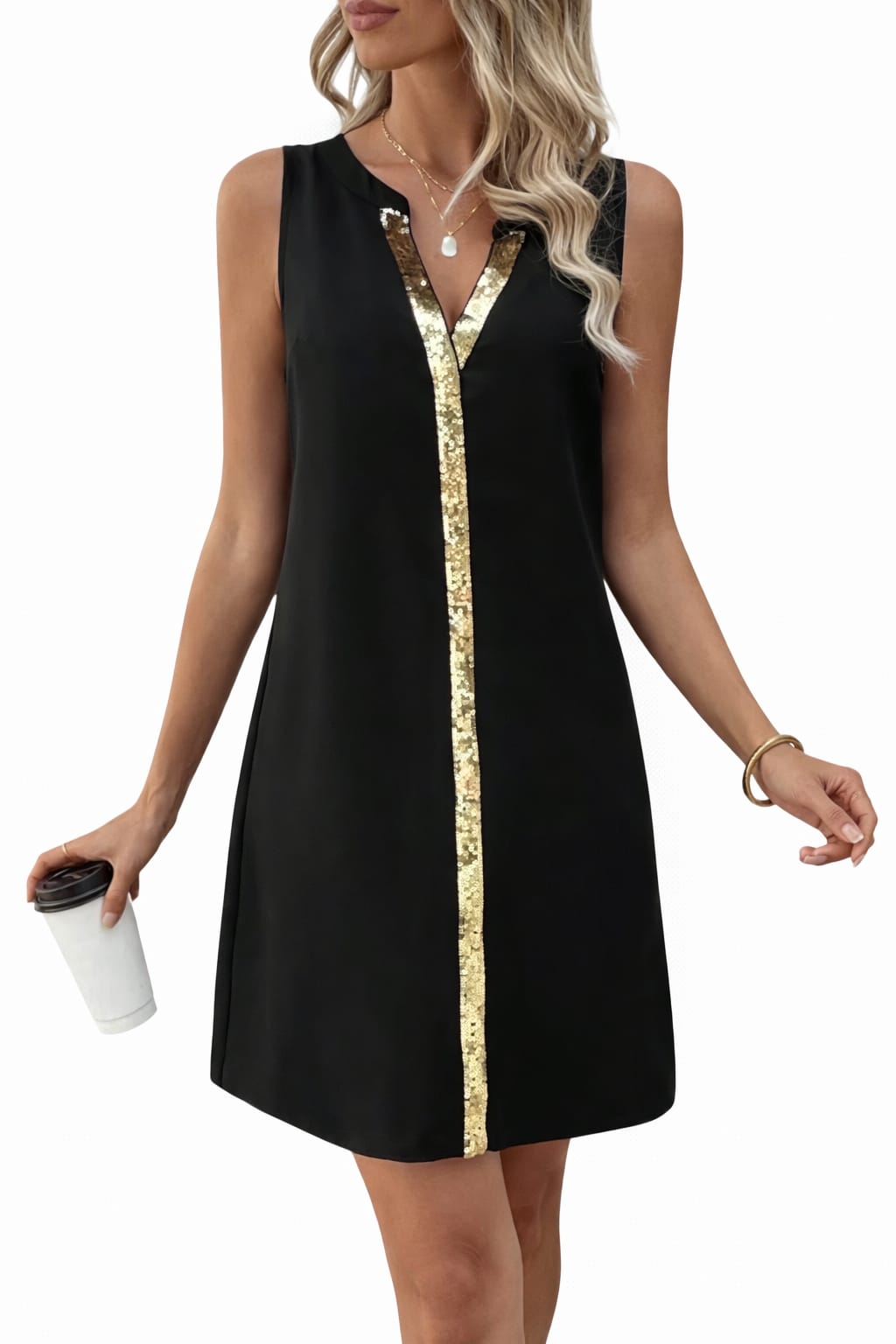 Rochie eleganta neagra cu paiete