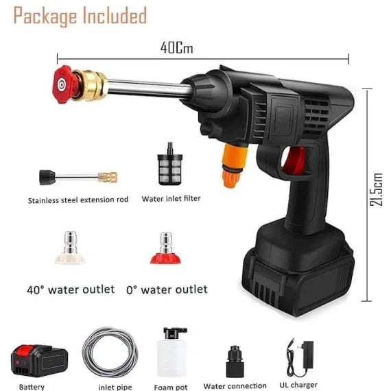 Pistol de spălat engross cu presiune portabil cu acumulator / Kit spalat auto cu presiune