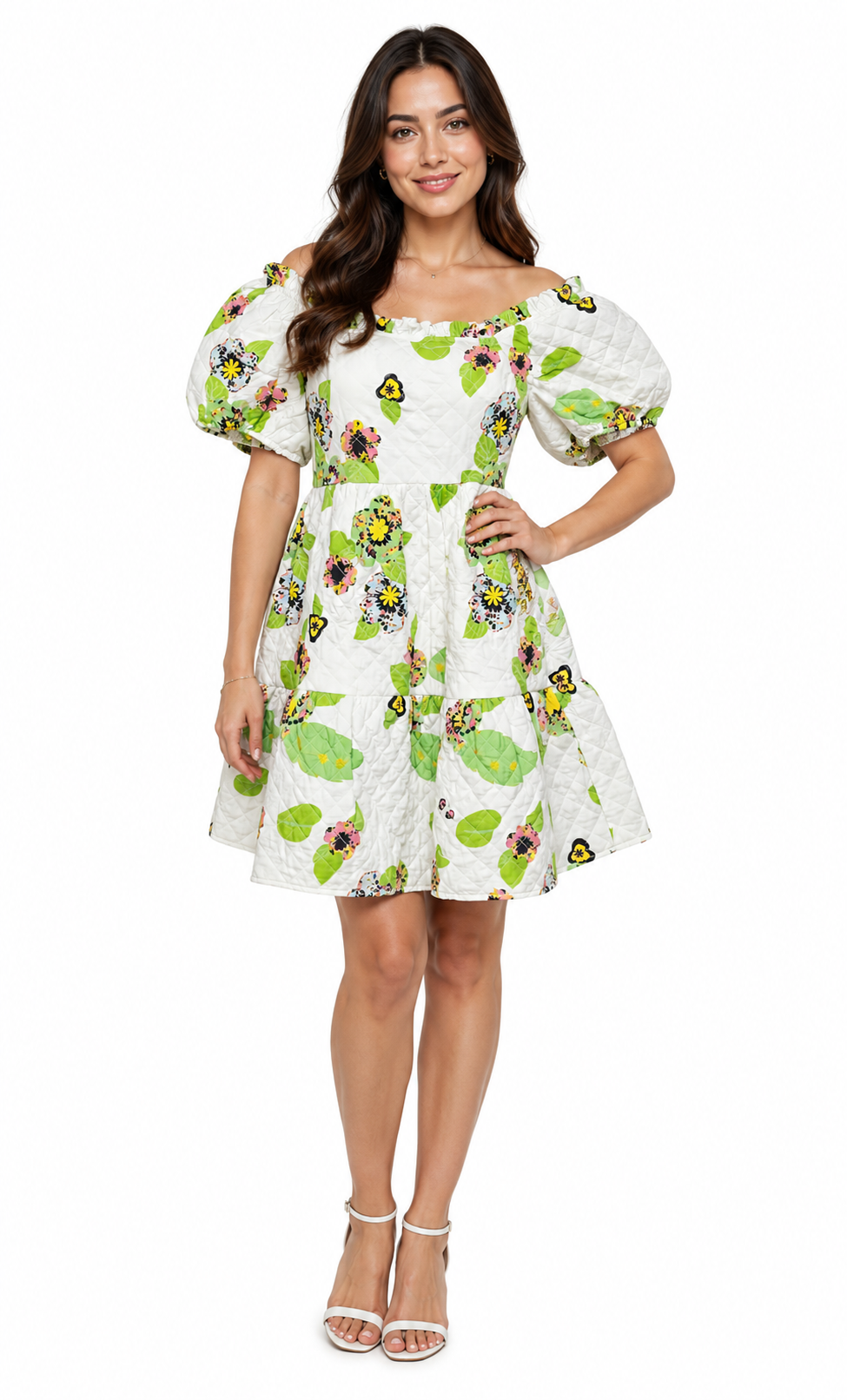 Rochie Matlasată cu Imprimeu Floral