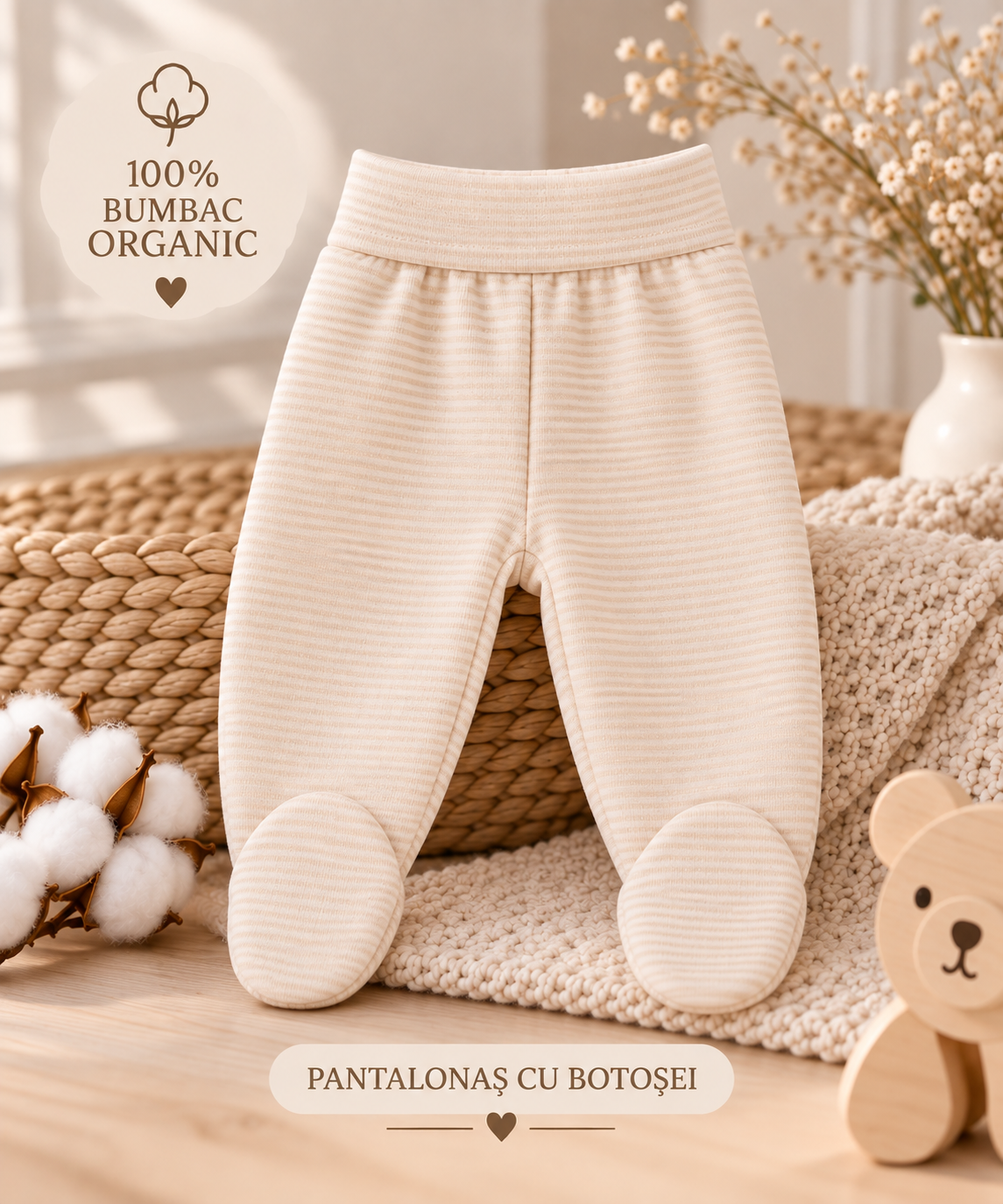 Set cadou premium pentru bebeluși – 100% bumbac organic