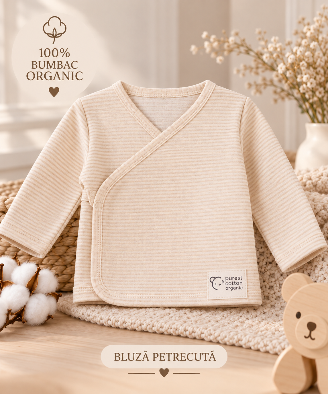 Set cadou premium pentru bebeluși – 100% bumbac organic