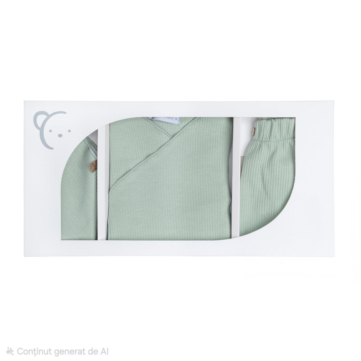 Compleu bebeluș verde mentă – 3 piese