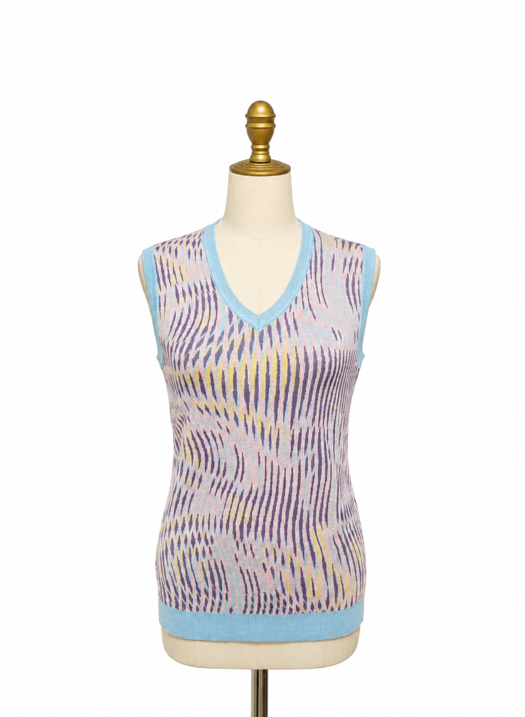Vestă tricotată pastel cu decolteu în V,marimea 36